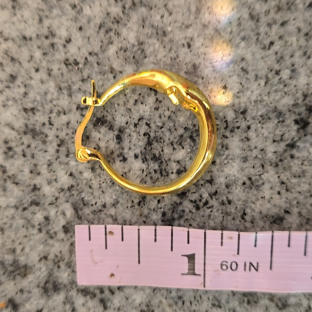 Crescent Moon Hoop Earrings - Picture 3 of 3